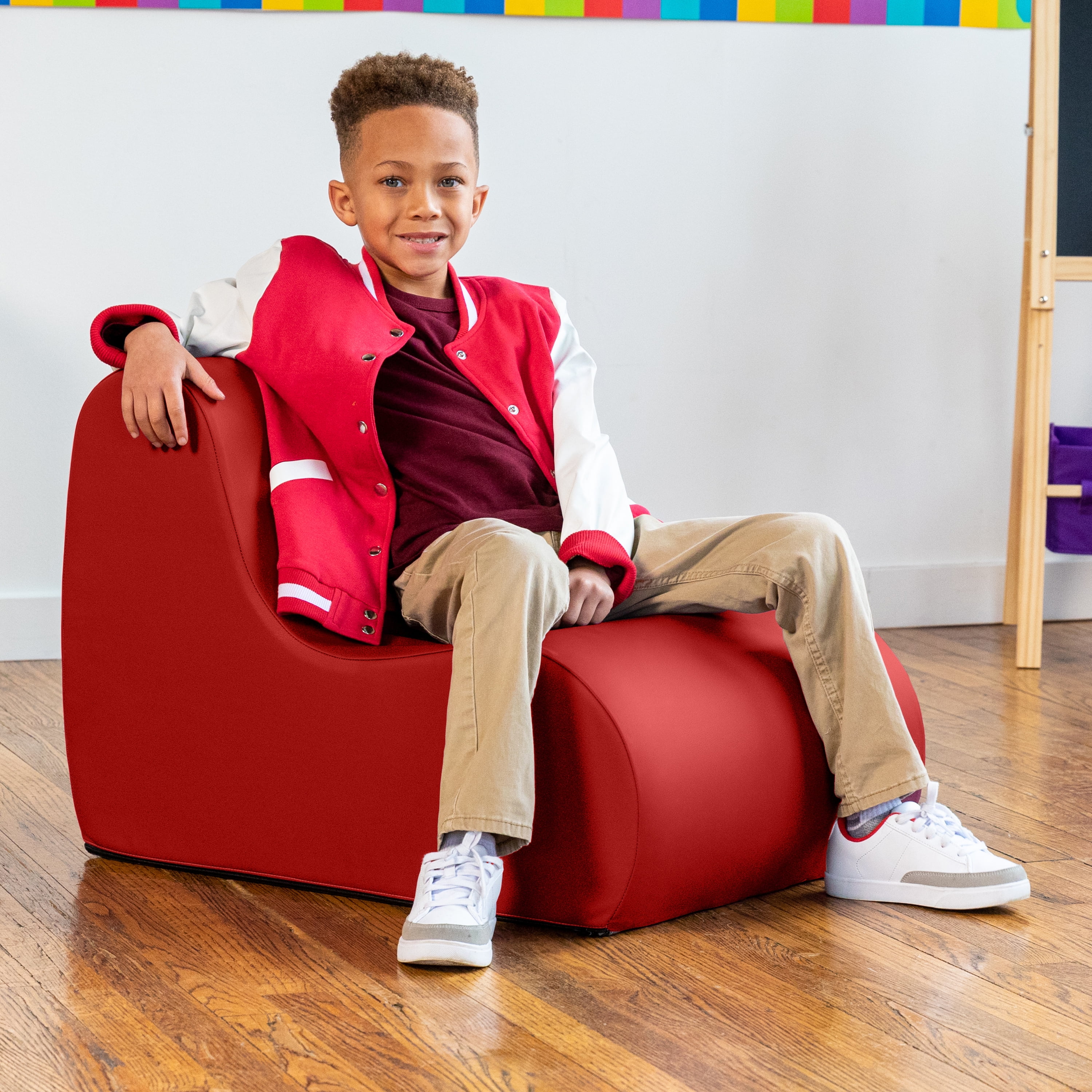 Jaxx Midtown Small Classroom Soft Foam Chair Premium Vinyl Cover Black Walmart