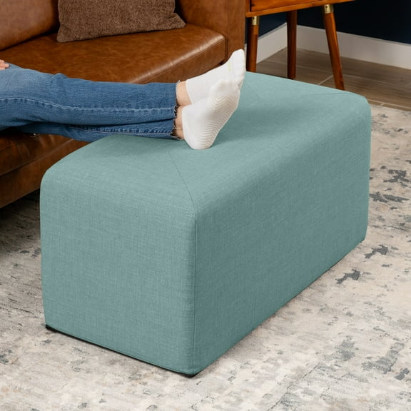 Jaxx Monroe Large Rectangular Foam Ottoman / Coffee Table, (36 x 18), Lagoon