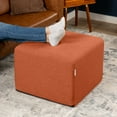 thumbnail image 1 of Jaxx Monroe Square Foam Ottoman with Stain Resistant Performance Fabric, Large (24 x 24 x 18), Canyon Orange, 1 of 6