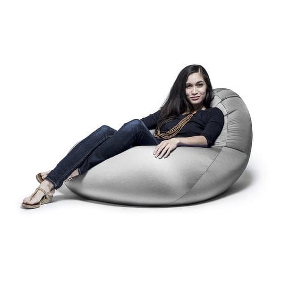 Jaxx Nimbus Spandex Bean Bag Chair for Adults-Furniture for Rec, Family Rooms and More, Large, Silver