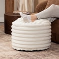thumbnail image 1 of Jaxx Paran Pouf Ottoman, Small, Faux Fur, Modern Accent, Ivory, 1 of 6