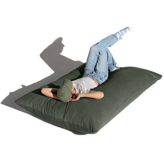 Jaxx Pillow Saxx 5.5-Foot Décor Bean Bag Giant Floor Pillow Lounge, Lush Velvet Green