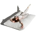 thumbnail image 1 of Jaxx Pillow Saxx 5.5-Foot Faux Fur - Luxuriously Soft Bean Bag Floor Pillow and Lounger, Mondo Ivory, 1 of 7
