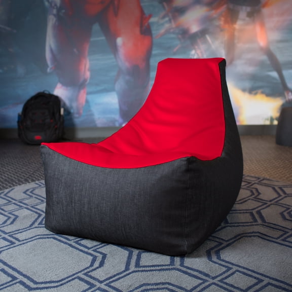 Jaxx Pixel Gamer Chair - Game Room / Home Theater Bean Bag Chair, Red