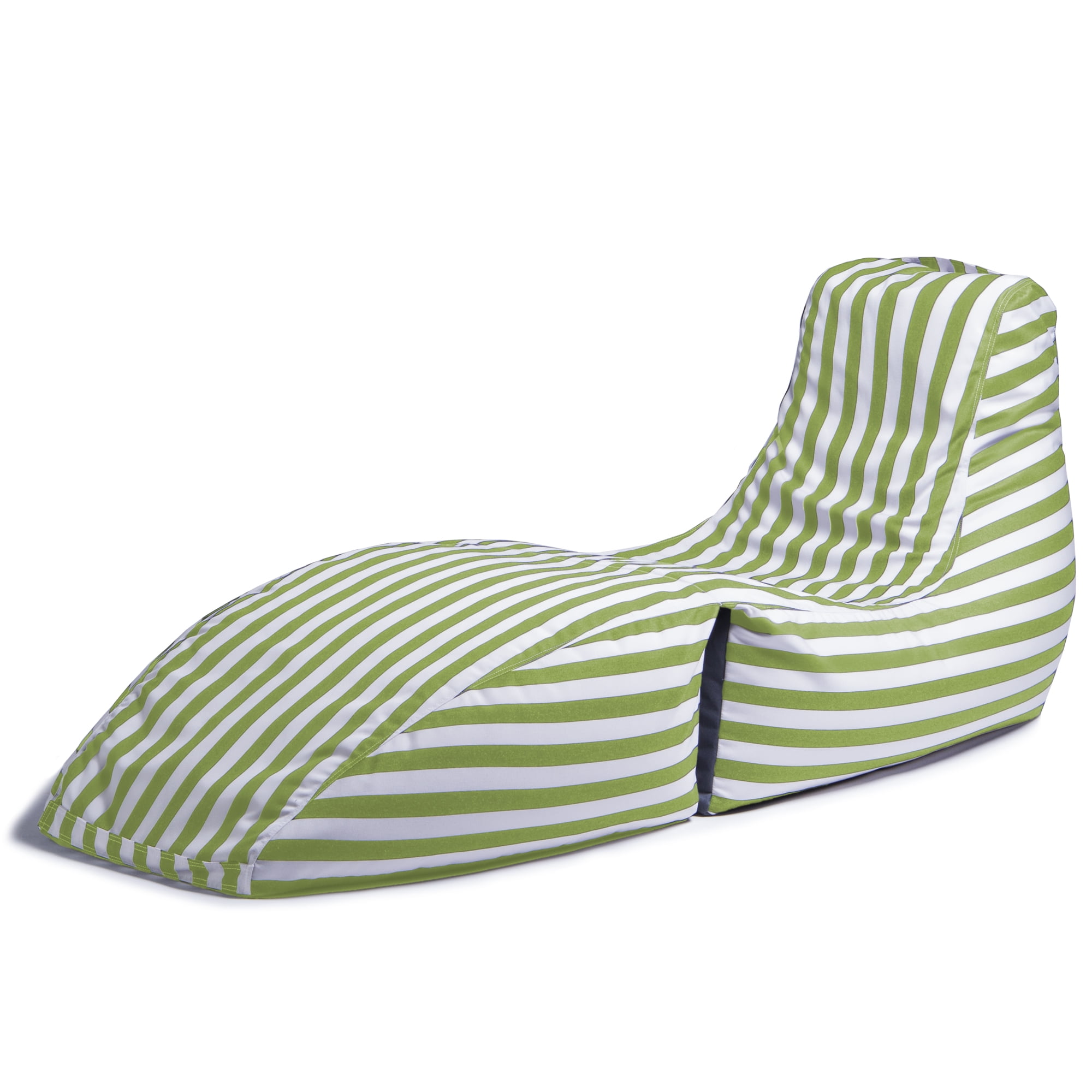 Jaxx Prado Outdoor Bean Bag Chaise Lounge Chair, Lime Striped