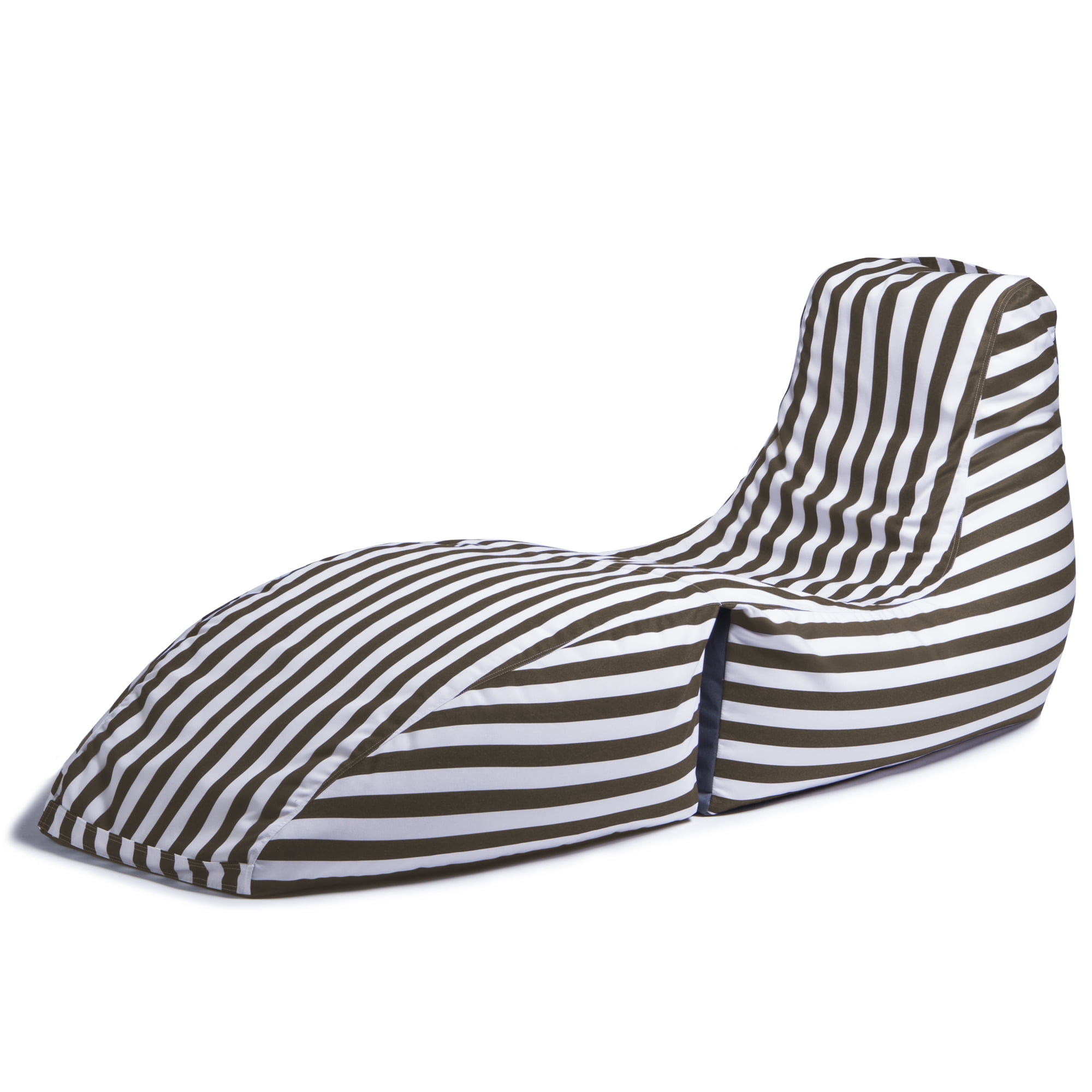 Jaxx Prado Outdoor Bean Bag Chaise Lounge Chair, Taupe Striped