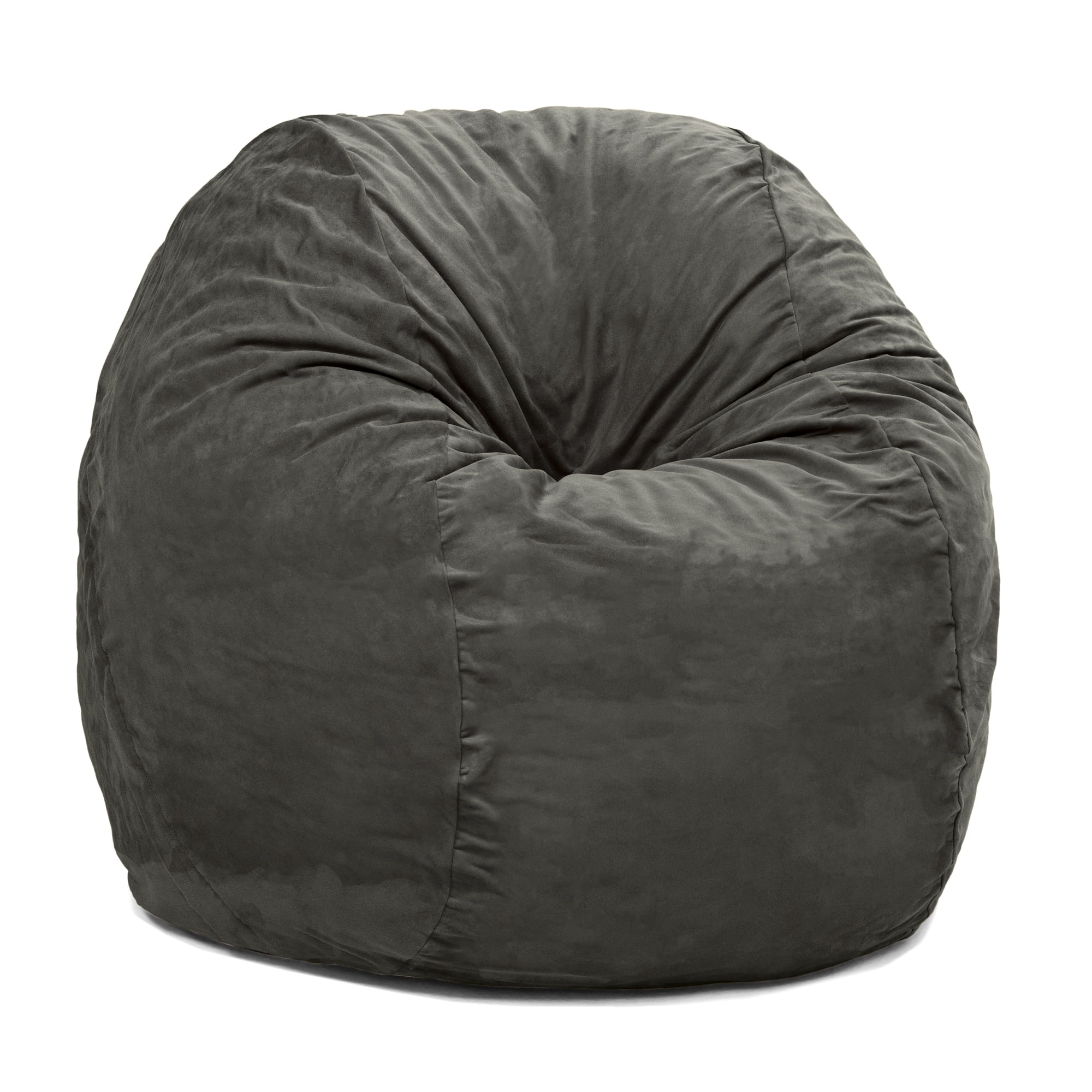 Charcoal 5-Foot Microsuede Bean Bag Chair with Removable Cover