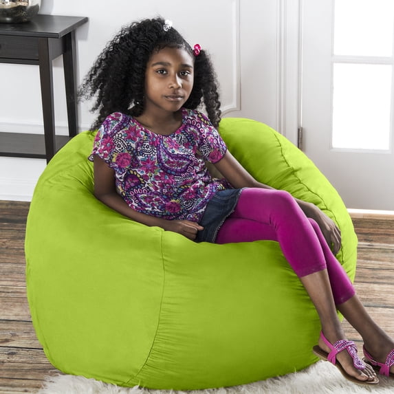 Jaxx Saxx 3 Foot Round Bean Bag w/ Removable Cover, Lime