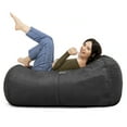 thumbnail image 1 of Jaxx Sofa Saxx 4-Foot Bean Bag Lounger for Kids & Teens, Black, 1 of 4
