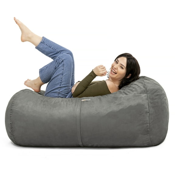 Jaxx Sofa Saxx 4-Foot Bean Bag Lounger for Kids & Teens, Charcoal
