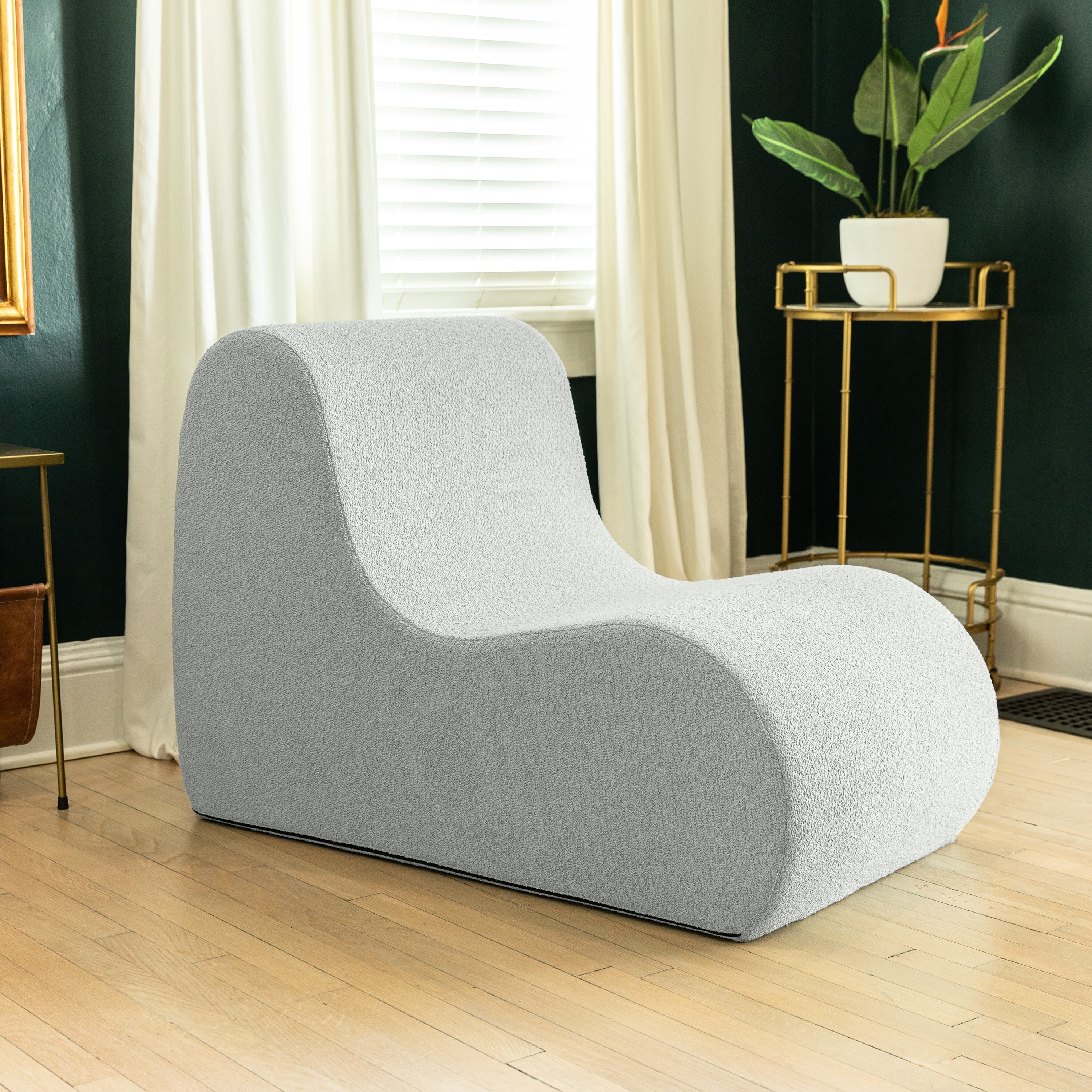 Jaxx Uptown Modern Armless Accent Chair, Boucle Silver