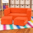 thumbnail image 1 of Jaxx Zipline Kids Modular Loveseat & Ottomans/Fold Out Lounger, Mandarin, 1 of 7