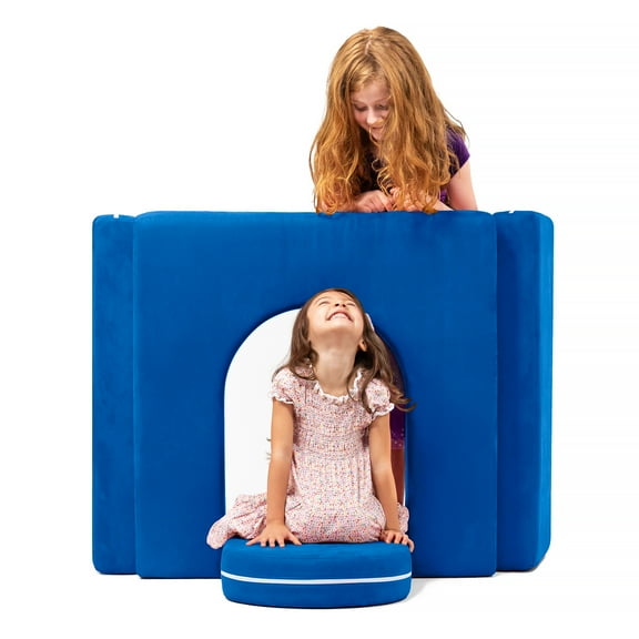 Jaxx Zipline Playscape Castle Gate - Playtime Furniture for Imaginative Kids, Blueberry