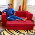thumbnail image 1 of Jaxx Zipline Kids Sofa & Large Ottoman, 3 in 1 Fold Out Sofa, Big Kids Edition, Cherry, 1 of 10