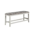 thumbnail image 1 of Jay 54 Inch Fabric Upholstered Counter Height Bench, White, 1 of 5
