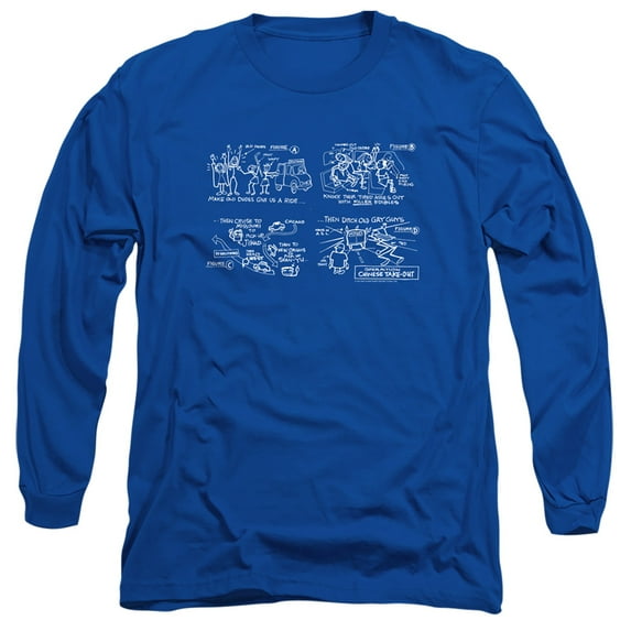 Jay And Silent Bob Chinese Take Out Long Sleeve Adult 18/1 T-Shirt Royal Blue