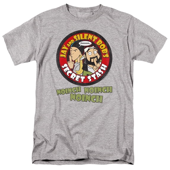 Jay And Silent Bob Shhhhh S/S Adult 18/1 T-Shirt Athletic Heather