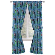 Jay Franco Blue Microfiber Minecraft Monster Hunters Bedroom Curtains, 42\Wx84\L - 4 Piece Set
