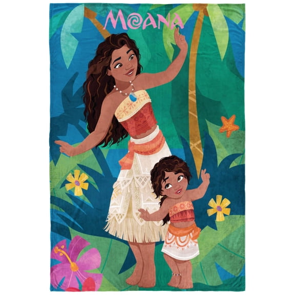 Jay Franco Kids Plush Throw Blanket – Soft & Comfy Throw for Couch or Bed – Cozy Home Décor for Living Room & Bedroom, Multi - Moana, 46x60 - Throw Blanket