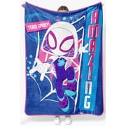 Jay Franco Kids Plush Throw Blanket   Soft & Cozy Fleece Throw for Bedroom & Couch D cor, Official Licensed Product, Blue - Ghost Spider, 46x60 - Throw Blanket