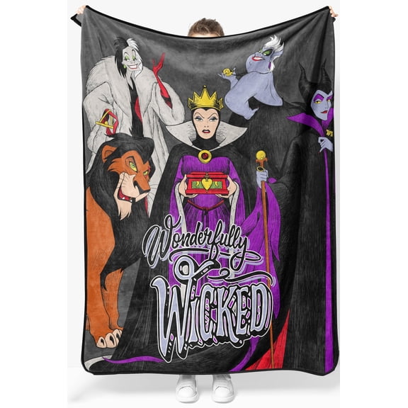 Jay Franco Kids Plush Throw Blanket Soft & Cozy Fleece Throw for Bedroom & Couch Dcor, Official Licensed Product, Multi - Disney Villains, 46x60 - Throw Blanket