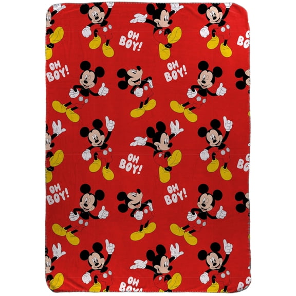 Jay Franco Kids Plush Throw Blanket  Soft & Cozy Fleece Throw for Bedroom & Couch Dcor, Official Licensed Product, Red - Mickey Mouse, 46x60 - Throw Blanket
