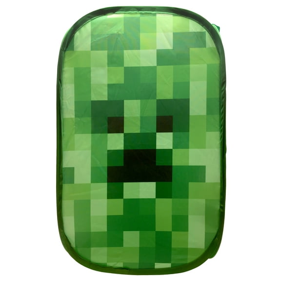 Jay Franco Minecraft Creeper Polyester Laundry Hamper, Green