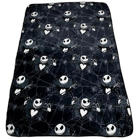 Jay Franco Nightmare Before Christmas Jack Skellington 62x90 Plush Throw Blanket, 100% Polyester