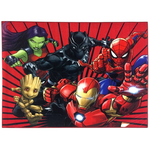 Jay Franco Red Stripe Avengers Full Assault Area Rug 4x5 ft