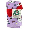 thumbnail image 1 of Jay Franco & Sons, Inc. Hello Kitty Christmas Bathroom Hand Towels 16" x 28", Purple - Stars & Candy Canes, 1 of 2
