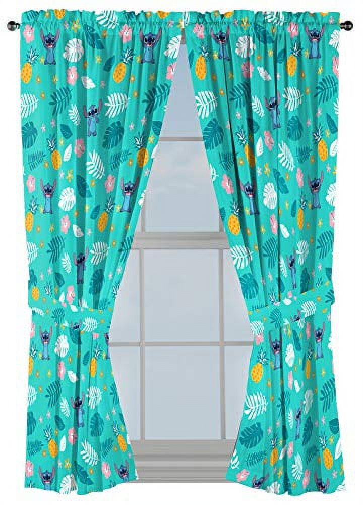 Disney Lilo & Stitch Aloha Stitch 2 Panels Drapes - 63 Inch Long - Kids Bedroom Dcor