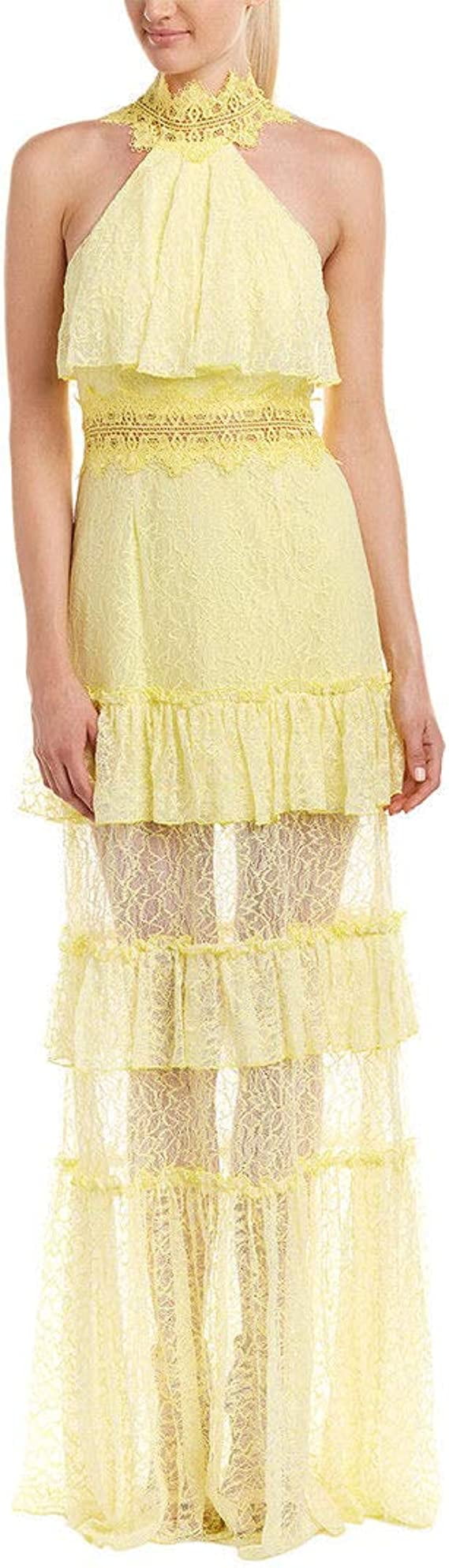 Jay Godfrey Tiered Ruffle Gown, Yellow - 6, Women's Jay Godfrey Tiered Ruffle Gown, Yellow - 6, Women's