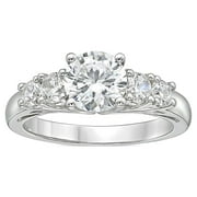 BRILLIANCE FINE JEWELRY Jay Heart Designs 925 Sterling Silver 5 Stone Round Simulated White Diamond Ring