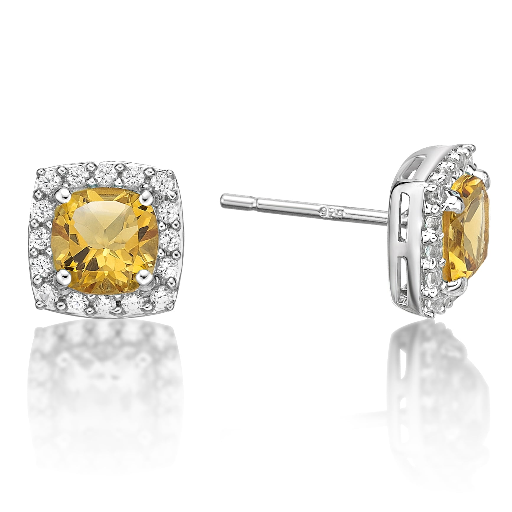 SHNAYA JEWELS Citrine Heart Gemstone Earrings - 925 Sterling Silver Dangle Earrings For Women
