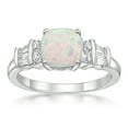 thumbnail image 1 of Jay Heart Designs 925 Sterling Silver Created Opal and Created White Sapphire Ring, 1 of 2