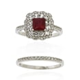 thumbnail image 1 of Jay Heart Designs 925 Sterling Silver Created Ruby and Created White Sapphire Ring, 1 of 2