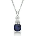 thumbnail image 1 of Jay Heart Designs 925 Sterling Silver Created Sapphire and Created White Sapphire Pendant with 18" Chain, 1 of 2