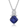 thumbnail image 1 of Jay Heart Designs 925 Sterling Silver Created Sapphire and Created White Sapphire Pendant with 18" Chain, 1 of 2