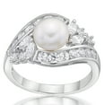 thumbnail image 1 of Jay Heart Designs 925 Sterling Silver Fancy Freshwater Pearl with Simulated White Diamond accent Ring, 1 of 2