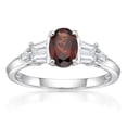 thumbnail image 1 of Jay Heart Designs 925 Sterling Silver Genuine Garnet and Created White Sapphire Ring, 1 of 2