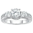 thumbnail image 1 of Jay Heart Designs 925 Sterling Silver Round Simulated White Diamonds with Channel Set Stone Ring, 1 of 1