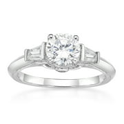 BRILLIANCE FINE JEWELRY Jay Heart Designs 925 Sterling Silver Simulated White Diamond Ring