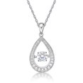 thumbnail image 1 of Jay Heart Designs Simulated White Diamond Stone 925 Sterling Silver Pave Drop Pendant, 18" Chain, 1 of 2