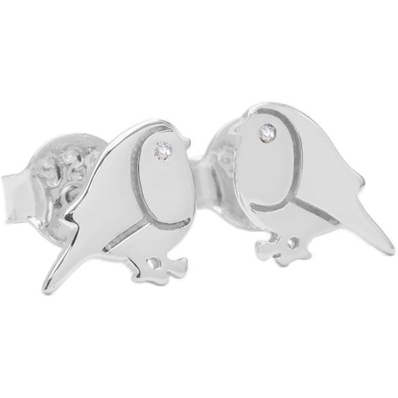 Jay Jools Bird Stud Earrings, 925 Sterling Silver Stud Earrings, Moissanite Diamond Stud Earring, Cute Earring, Gift for Her