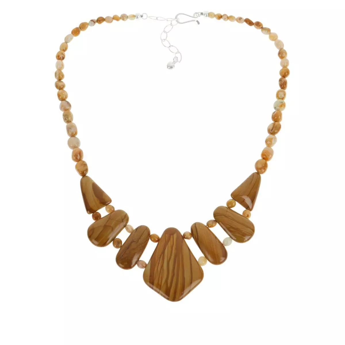 Jay King Picture Jasper & Java Lace Agate Beaded Station Necklace 18 ...
