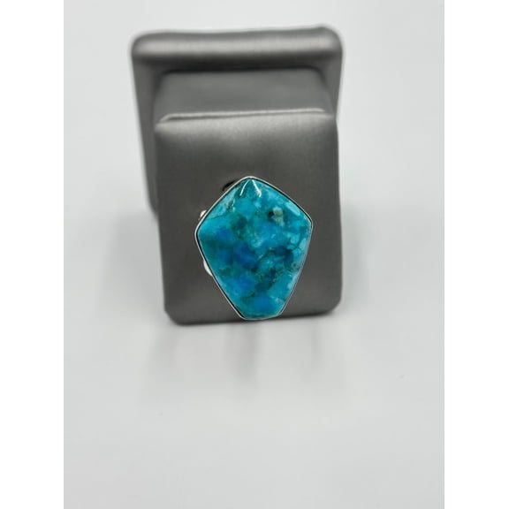 Jay King Sterling Silver Compress Turquoise Freeform Ring, Size 5