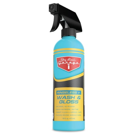 Jay Leno's Garage Rinseless+ Wash & Gloss (16 oz) – Waterless Car Wash Formula for Shine & Protection, No-Rinse, Eco-Friendly, Safe for All Finishes