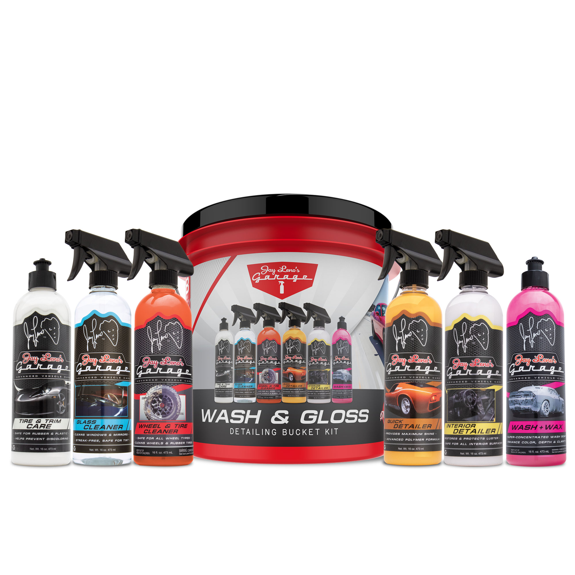 Jay Leno's Garage Wash & Gloss 8-Piece Detailing Bucket Kit - Wash, Clean & Protect - image 1 of 26