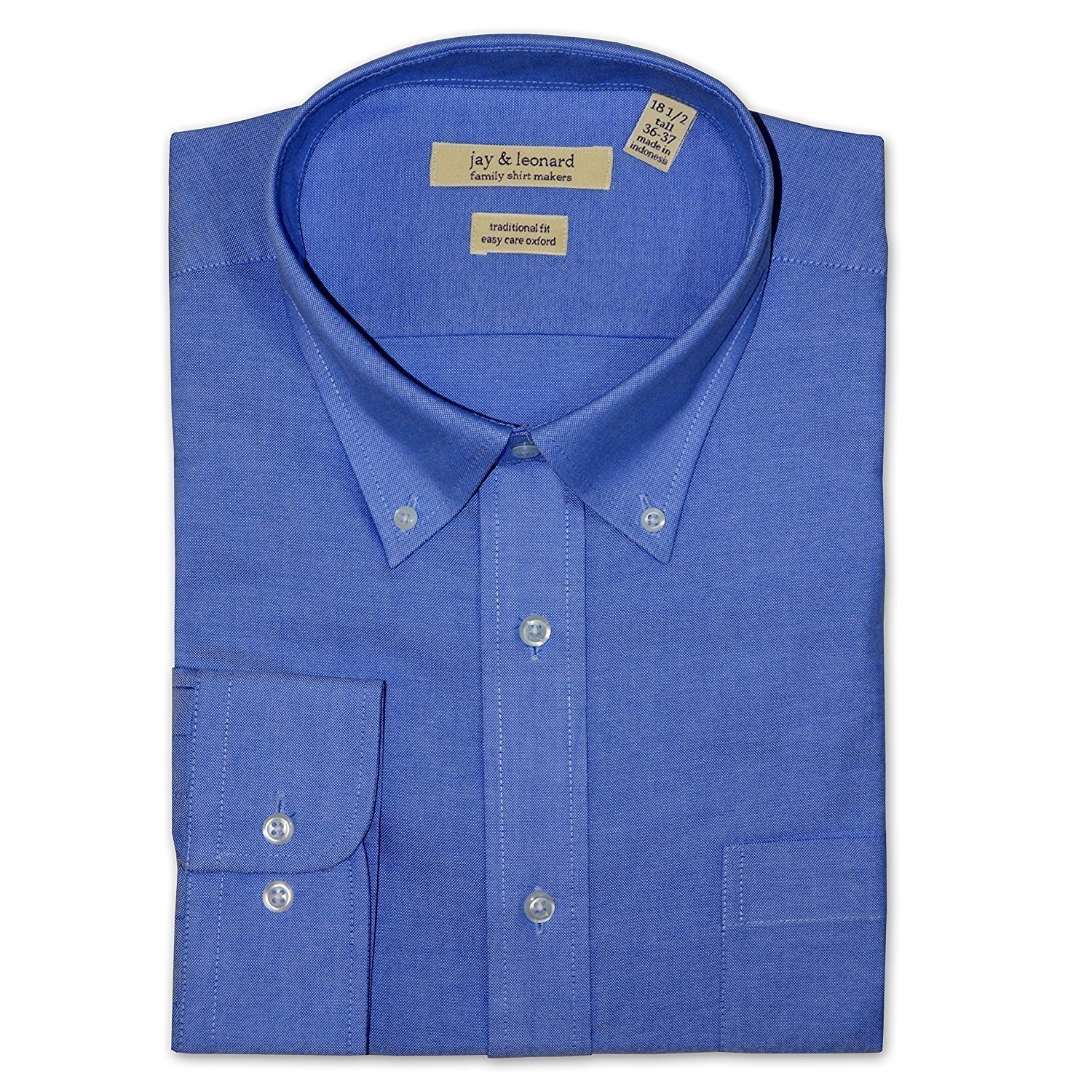 Jay & Leonard / Modena Men's J200BDR Long Sleeve Button Down Oxford Shirt - French Blue - 15.5 2/3 - image 1 of 1