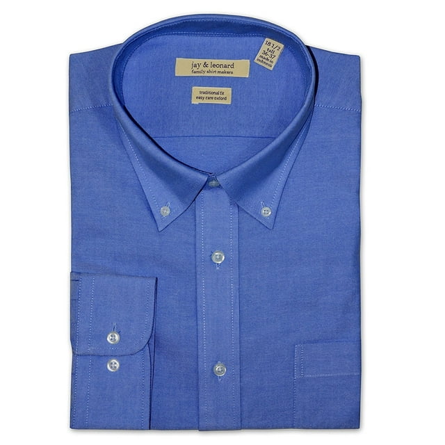 Jay & Leonard / Modena Men's J200BDR Long Sleeve Button Down Oxford Shirt - French Blue - 15.5 2/3